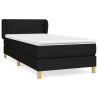 Cama box spring con colchón tela negro 80x200 cm 2
