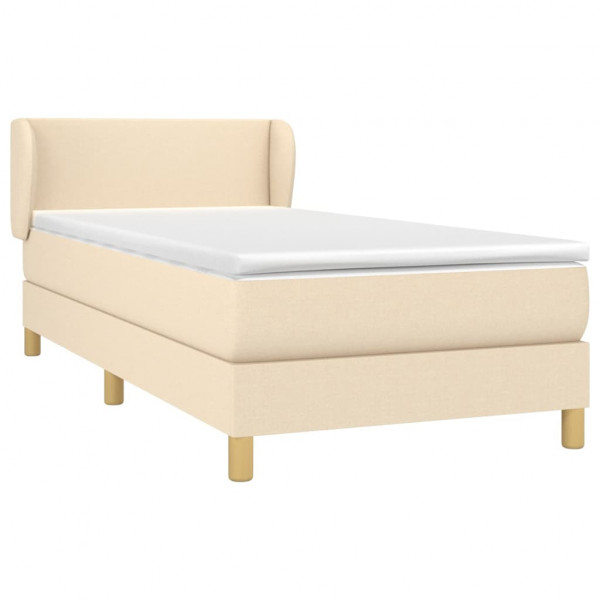 Cama com molas/colchão 90x190 cm tecido cor creme M 3