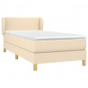 Cama com molas/colchão 90x190 cm tecido cor creme 3