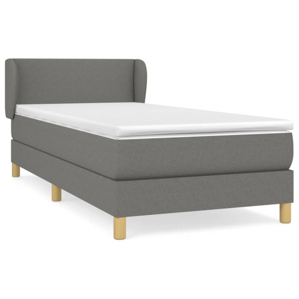Cama com molas/colchão 90x200 cm tecido cinzento-escuro M 2