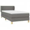 Cama box spring con colchón tela gris oscuro 90x200 cm 3
