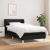 Cama box spring con colchón tela negro 90x200 cm 1