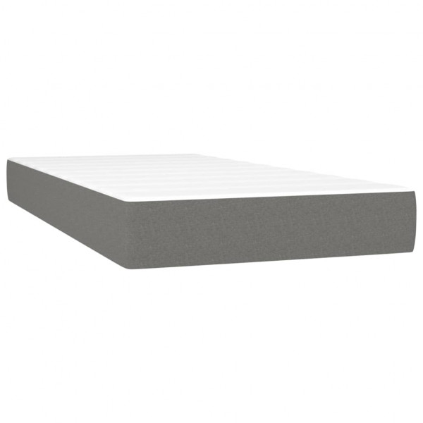 Cama com molas/colchão 100x200 cm tecido cinza-escuro M 5