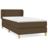 Cama box spring con colchón tela marrón oscuro 100x200 cm 2