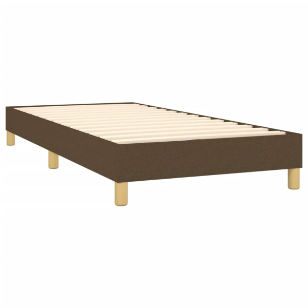 Cama box spring con colchón tela marrón oscuro 100x200 cm M 4