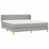 Cama box spring con colchón tela gris claro 160x200 cm 3