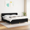 Cama box spring con colchón tela negro 160x200 cm 1