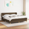 Cama box spring con colchón tela marrón oscuro 160x200 cm 1