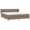 Cama box spring con colchón tela gris taupe 160x200 cm 3