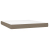 Cama box spring con colchón tela gris taupe 160x200 cm 5
