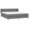 Cama box spring con colchón tela gris oscuro 180x200 cm 3