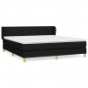 Cama box spring con colchón tela negro 180x200 cm 2