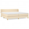 Cama box spring con colchón tela color crema 200x200 cm 2