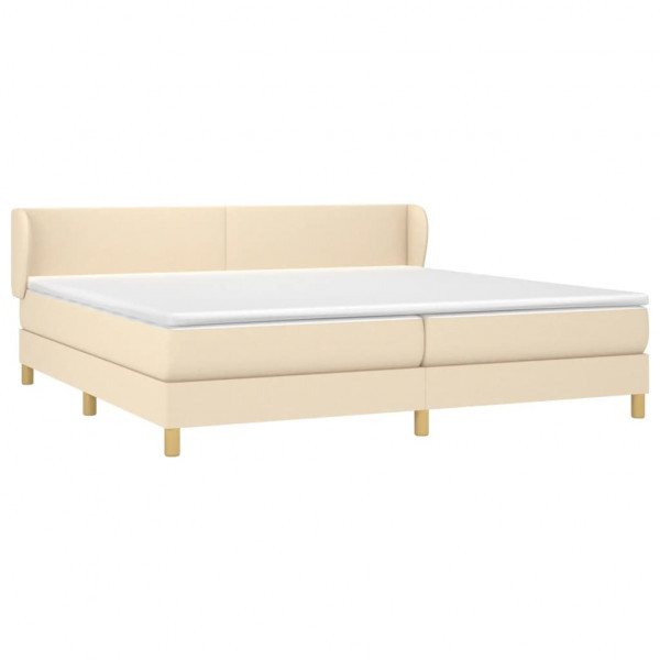 Cama com molas/colchão 200x200 cm tecido cor creme M 3