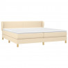 Cama box spring con colchón tela color crema 200x200 cm 3
