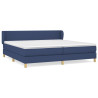 Cama box spring con colchón tela azul 200x200 cm 2