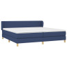 Cama box spring con colchón tela azul 200x200 cm 3