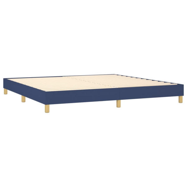 Cama com molas/colchão 200x200 cm tecido azul M 4