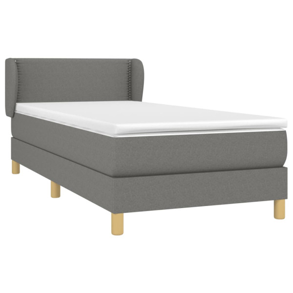 Cama com molas/colchão 90x200 cm tecido cinzento-escuro M 3