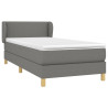Cama box spring con colchón tela gris oscuro 90x200 cm 3