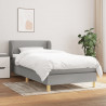 Cama box spring con colchón tela gris claro 100x200 cm 1