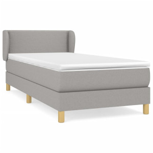 Cama com molas/colchão 100x200 cm tecido cinzento-claro H