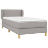 Cama box spring con colchón tela gris claro 100x200 cm 3