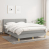Cama com molas/colchão 140x190 cm tecido cinzento-claro 1
