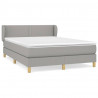 Cama box spring con colchón tela gris claro 140x190 cm 2