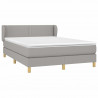 Cama box spring con colchón tela gris claro 140x190 cm 3
