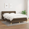 Cama box spring con colchón tela marrón oscuro 140x200 cm 1