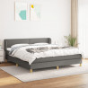Cama box spring con colchón tela gris oscuro 160x200 cm 1