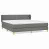Cama box spring con colchón tela gris oscuro 160x200 cm 2