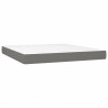 Cama box spring con colchón tela gris oscuro 160x200 cm 5