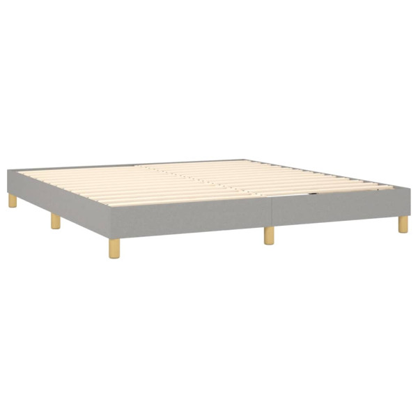 Cama box spring con colchón tela gris claro 180x200 cm M 4