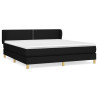 Cama box spring con colchón tela negro 180x200 cm 2