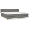 Cama box spring con colchón tela gris oscuro 200x200 cm 2
