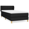 Cama box spring con colchón tela negro 80x200 cm 2