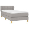 Cama com molas/colchão 90x200 cm tecido cinza-claro 3
