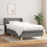 Cama com molas/colchão 90x200 cm tecido cinzento-escuro 1