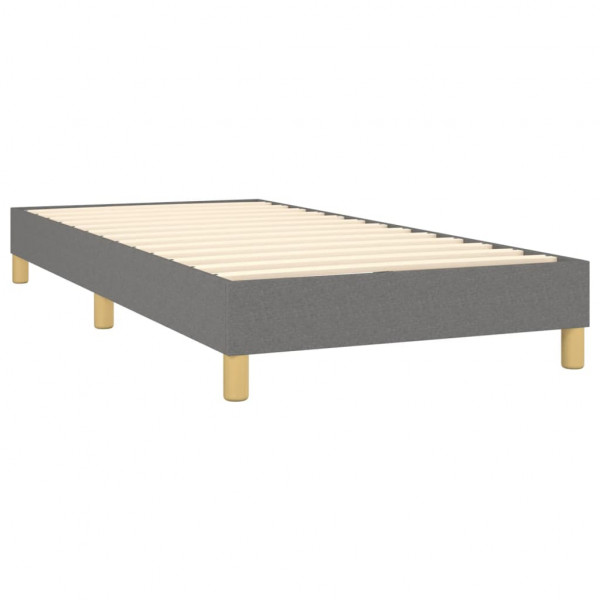 Cama box spring con colchón tela gris oscuro 90x200 cm M 4