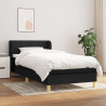 Cama box spring con colchón tela negro 90x200 cm 1