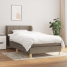 Cama box spring con colchón tela gris taupe 90x200 cm 1