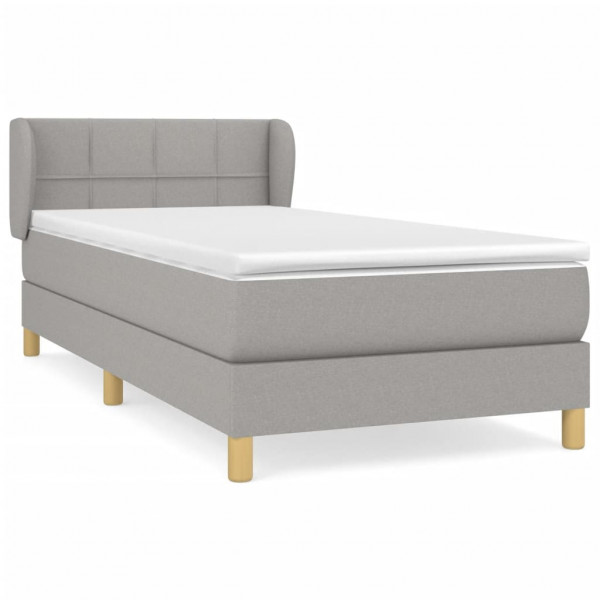 Cama com molas/colchão 100x200 cm tecido cinzento-claro M 2
