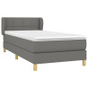 Cama box spring con colchón tela gris oscuro 100x200 cm 3