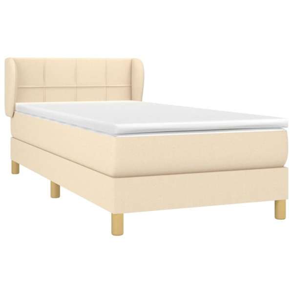 Cama com molas/colchão 100x200 cm tecido cor creme M 3