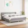 Cama box spring con colchón tela gris claro 160x200 cm 1