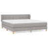 Cama box spring con colchón tela gris claro 160x200 cm 2