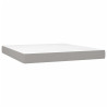 Cama box spring con colchón tela gris claro 160x200 cm 5