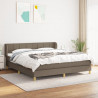 Cama com molas/colchão 160x200 cm tecido castanho-acinzentado 1
